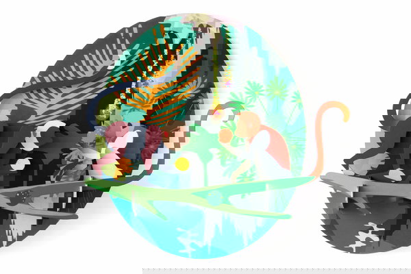 3D Wandobject gemaakt van karton 'Playful Monkey Decor'