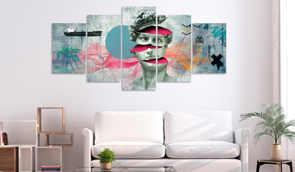 Kunstdruck auf Leinwand 'Ancient Head (5-teilig) Wide'