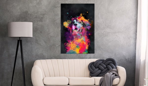 Kunstdruck auf Leinwand 'Dog's Joy Vertical'