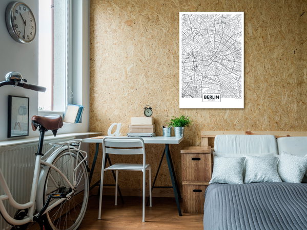 Kunstdruck auf Leinwand 'Map of Berlin Vertical'