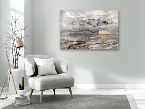 Kunstdruck auf Leinwand 'Connected Clouds Wide'