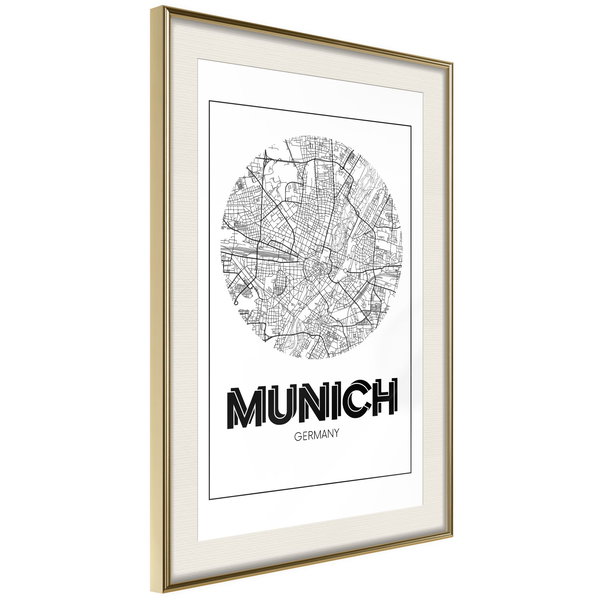 Poster 'City Map: Munich (Round)'