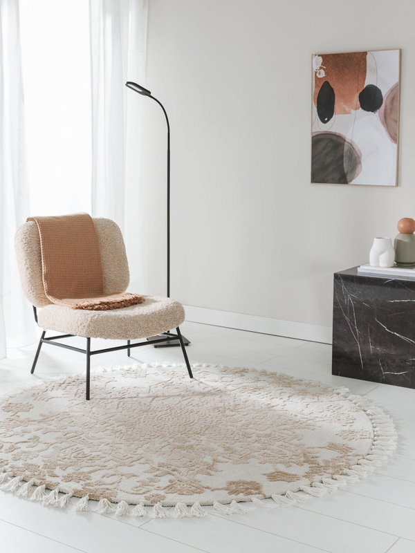 Design Runder Teppich Elias Beige