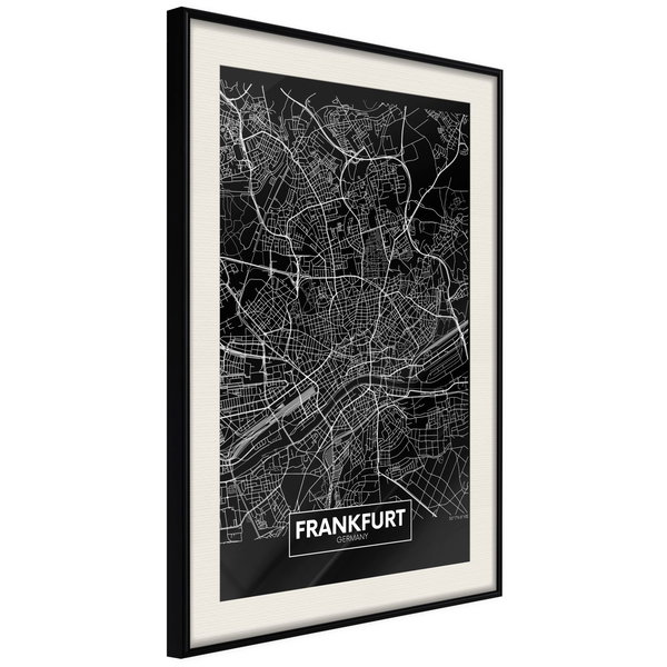 Poster 'City Map: Frankfurt (Dark)'