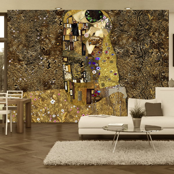 Behang 'Klimt inspiration - Golden Kiss'