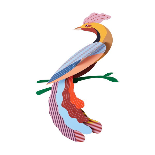 Objet mural en carton 'Exotic Bird Decor'
