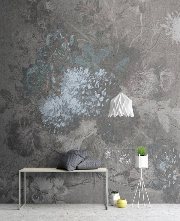 Tapete 'Bouquet Gris 2' 300x270cm