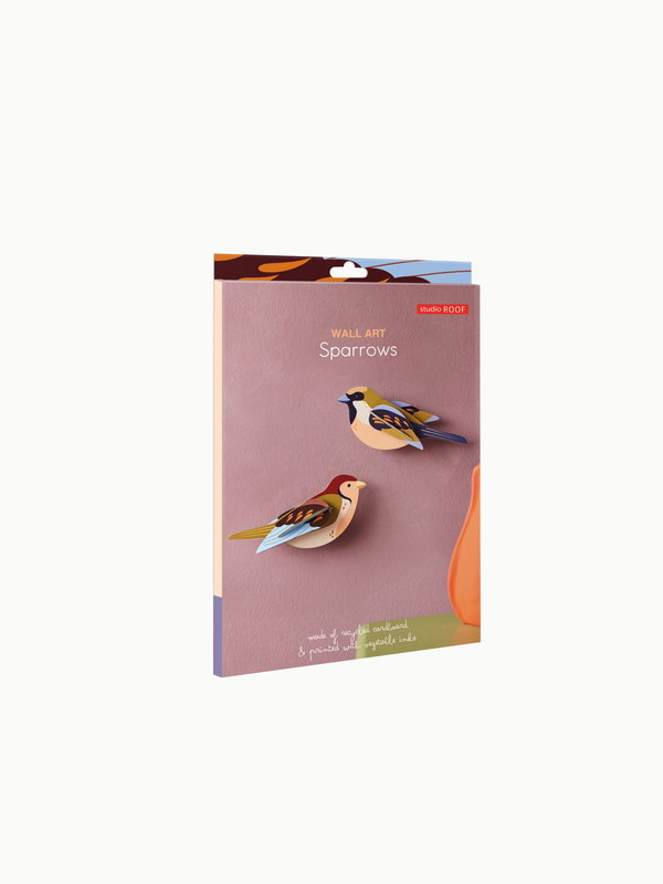 Wanddeko Papier 'Spatzen-Duo'