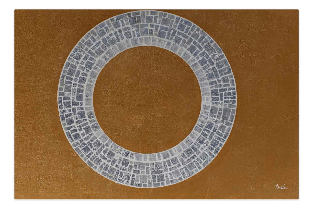 Olieverf schilderijen 'The Magic Circle' | Handgeschilderd unicum 180x120cm komt in de ruimte goed tot zijn recht.