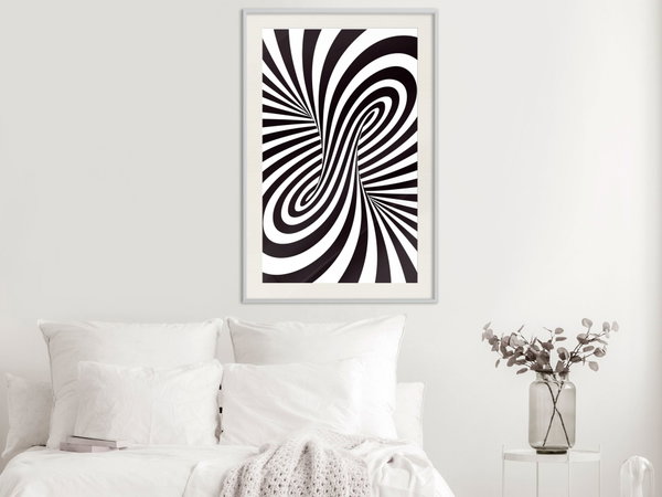 Poster 'Black and White Swirl'