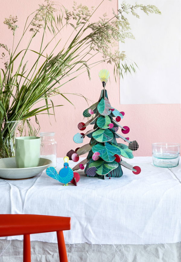 Papierskulptur 'Baum- &amp; Vogel-Set'