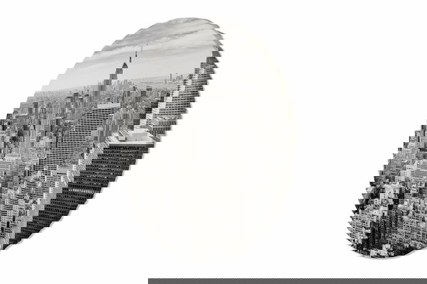 Tableau rond 'Cityscape Echo'