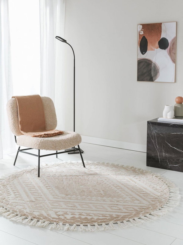 Design Runder Teppich Elias Beige