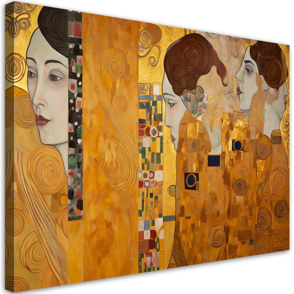 Kunstdruck auf Leinwand 'Klimt's Golden Visions'