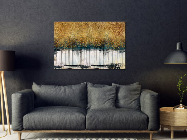 Kunstdruck auf Leinwand 'Gilded Nature Wide'
