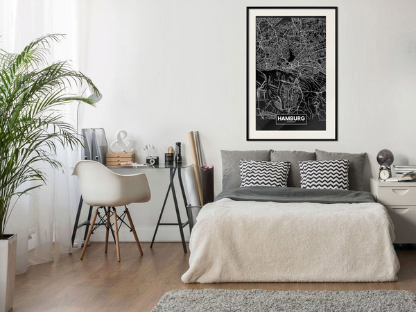 Poster 'City Map: Hamburg (Dark)'