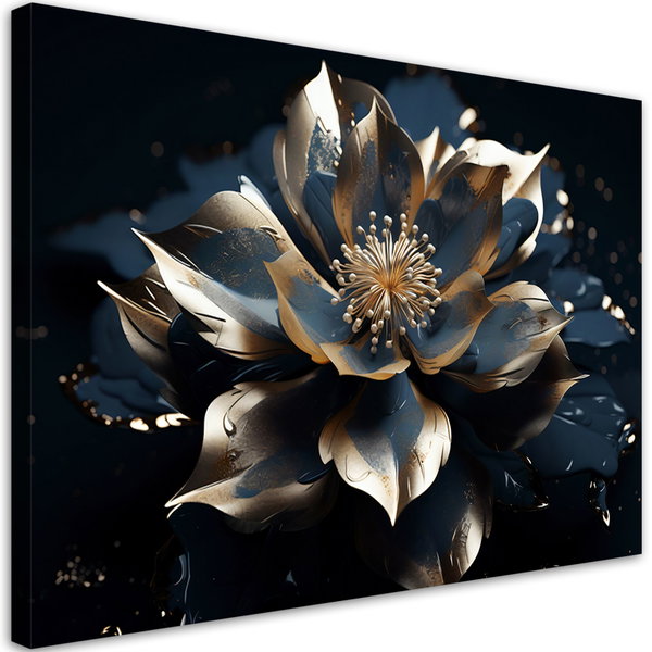 Stampa su tela 'Elegant Metallic Flower'
