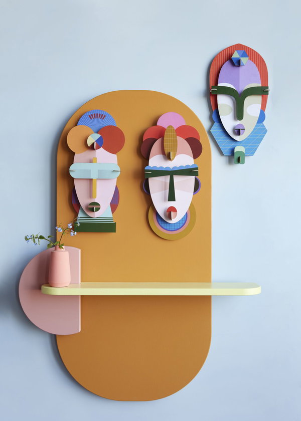 Wanddeko Papier 'Geometrisches Gesicht'