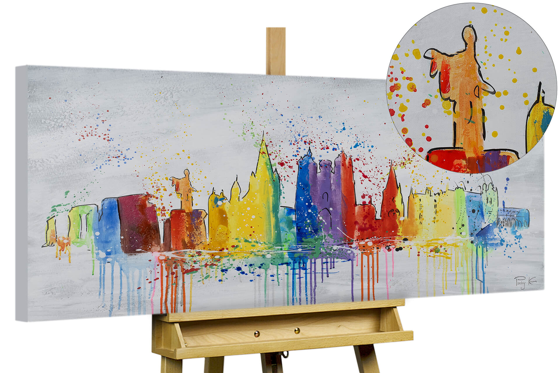 Acheter Peinture Acrylique 'Dublin Skyline Silhouette' | KunstLoft