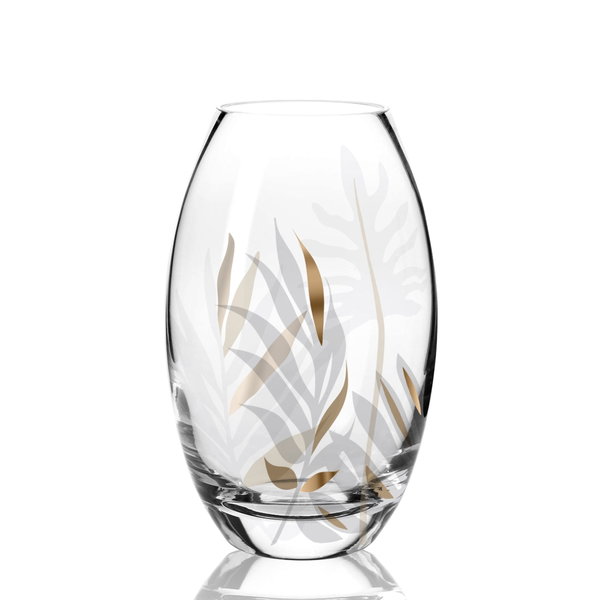 Glass vase 'Gold Leaf Crystal' by Goebel 4x6x4 inches