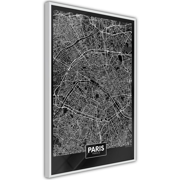 Poster 'City Map: Paris (Dark)'