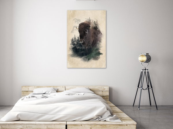 Kunstdruck auf Leinwand 'Stately Buffalo Vertical'