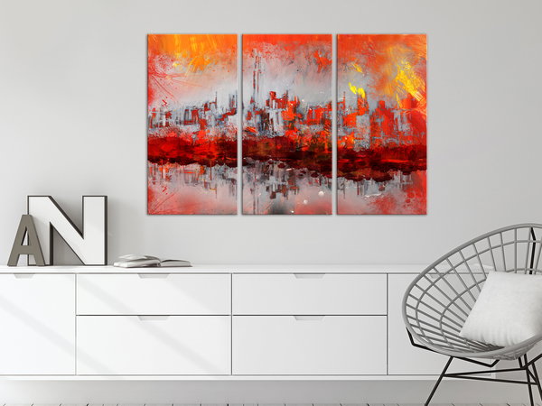Kunstdruck auf Leinwand 'New York Sunset (3-teilig)'