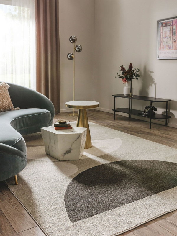 Design Teppich Ida Beige/Grau