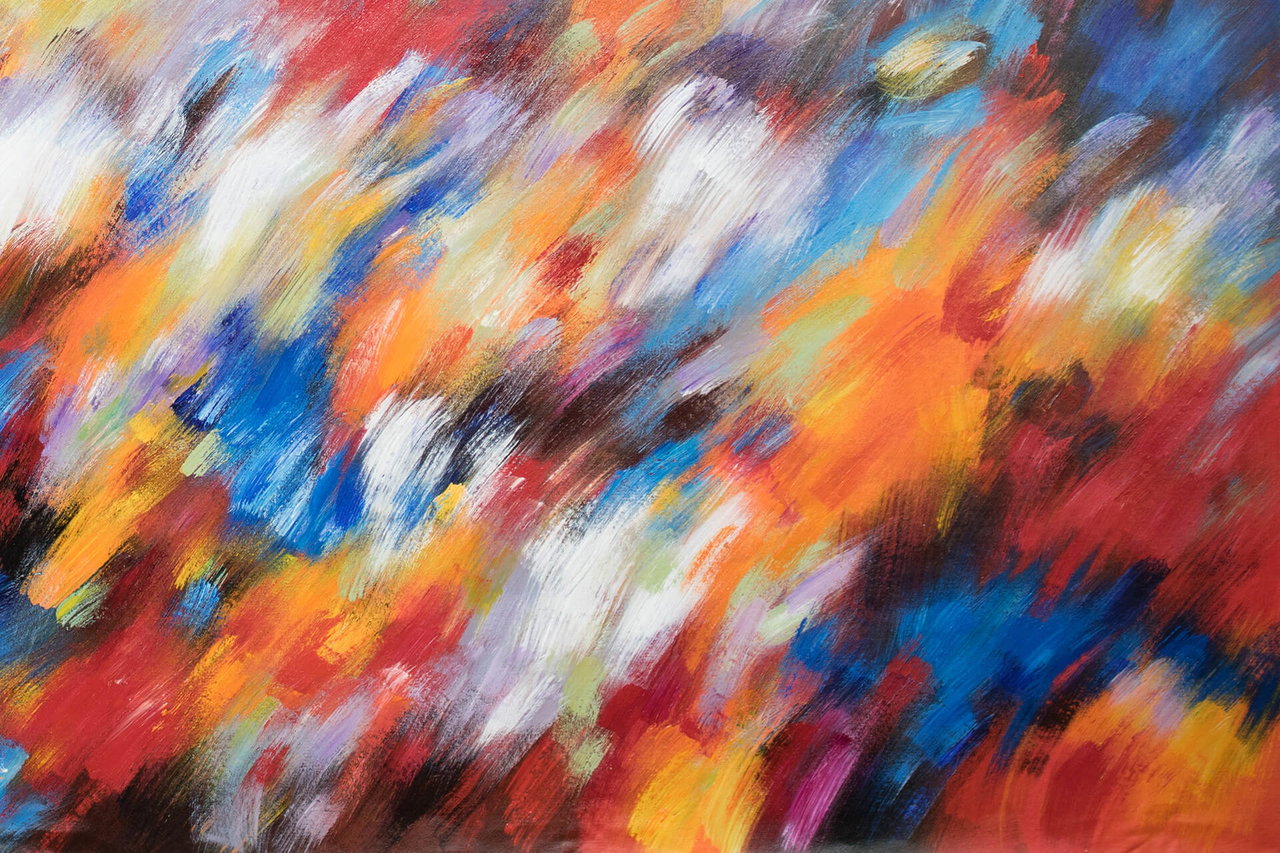 XXL Olieverf schilderijen 'Canon of Colours' | Handgeschilderd unicum komt in de ruimte goed tot zijn recht.