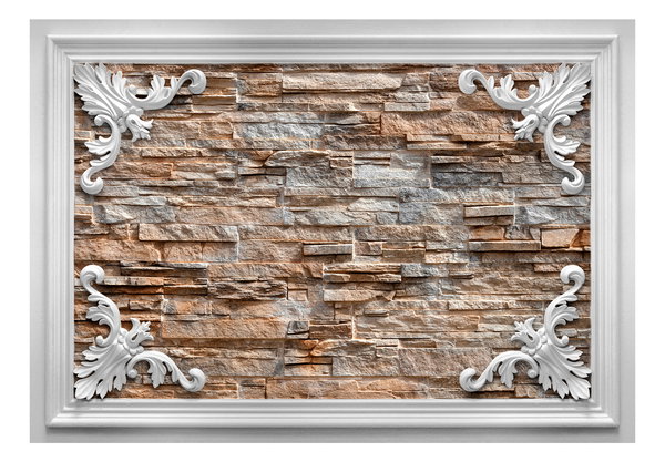 Tapete 'Brick in the Frame (Brown)'