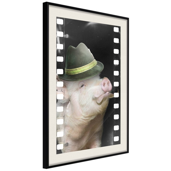 Poster 'Pig with Mustache'