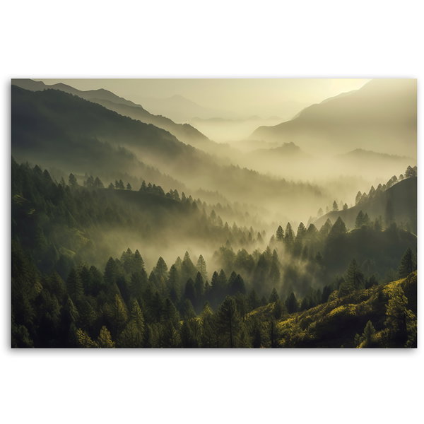 Kunstdruck auf Leinwand 'Misty Forest'