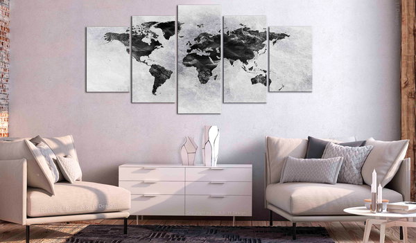 Kunstdruck auf Leinwand 'Concrete World (5-teilig) Wide'