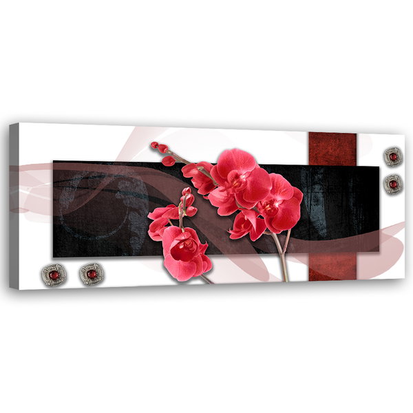 Kunstdruck auf Leinwand 'Orchid Elegance in Noir'