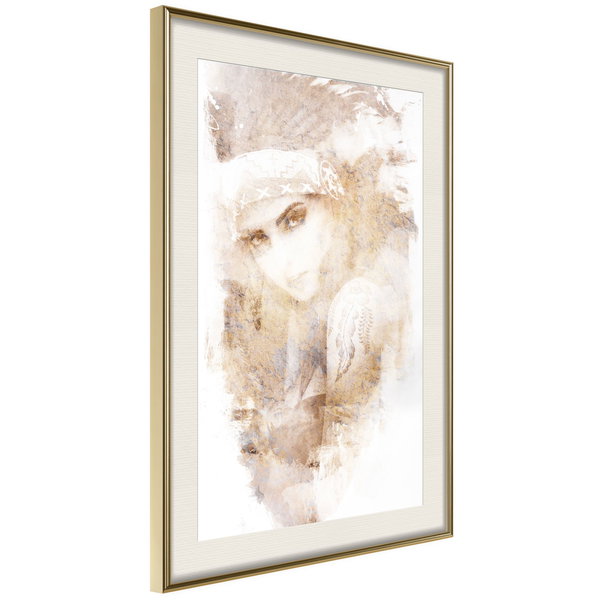 Poster 'Mysterious Look (Beige)'