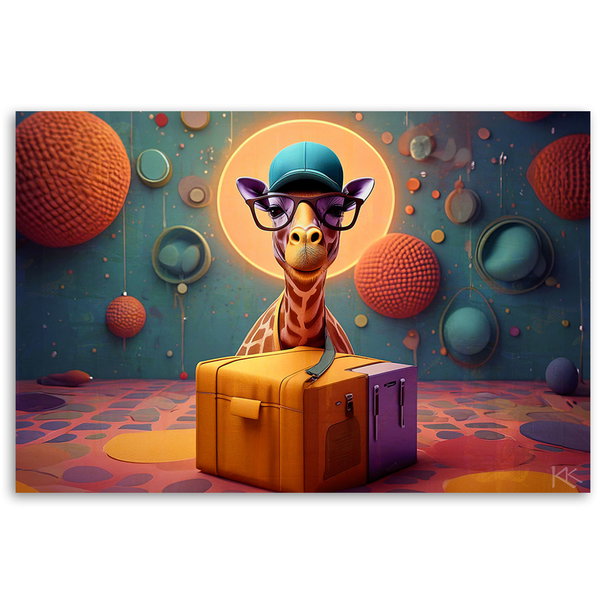 Kunstdruck auf Leinwand 'The Tech Giraffe'