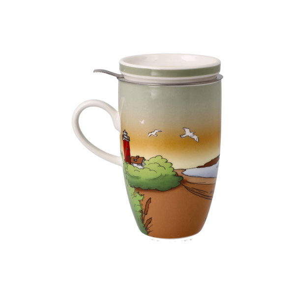 Goebel Teetasse mit Sieb und Deckel 'Seaview'
