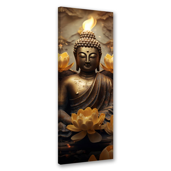 Kunstdruck auf Leinwand 'Buddha and Lotus Flower 3'