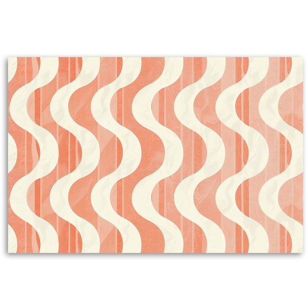 Canvas Poster 'Peach Serene Waves'