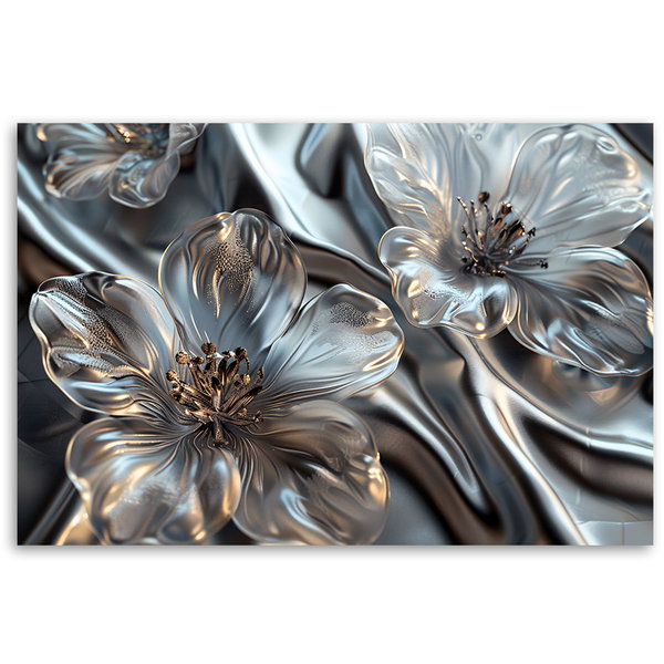 Kunstdruck auf Leinwand 'Silver Prism Blossoms'