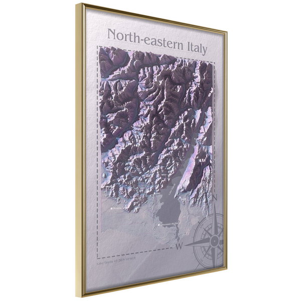 Poster 'Raised Relief Map: North-Eastern Italy'