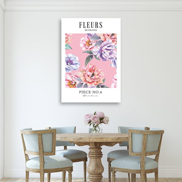 Kunstdruck auf Leinwand 'Fleurs de France'