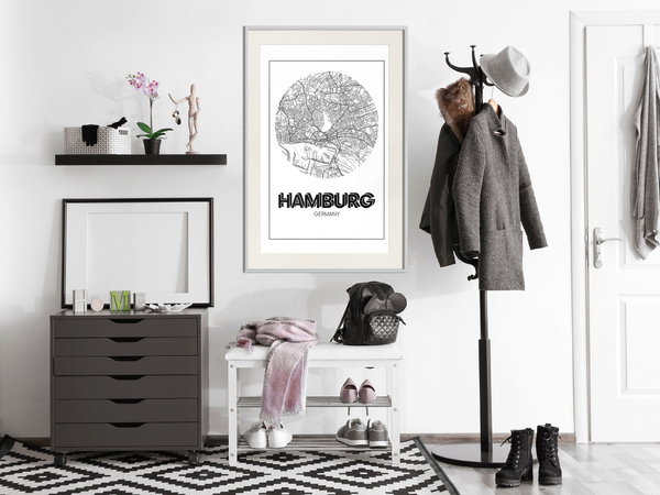 Poster 'City Map: Hamburg (Round)'