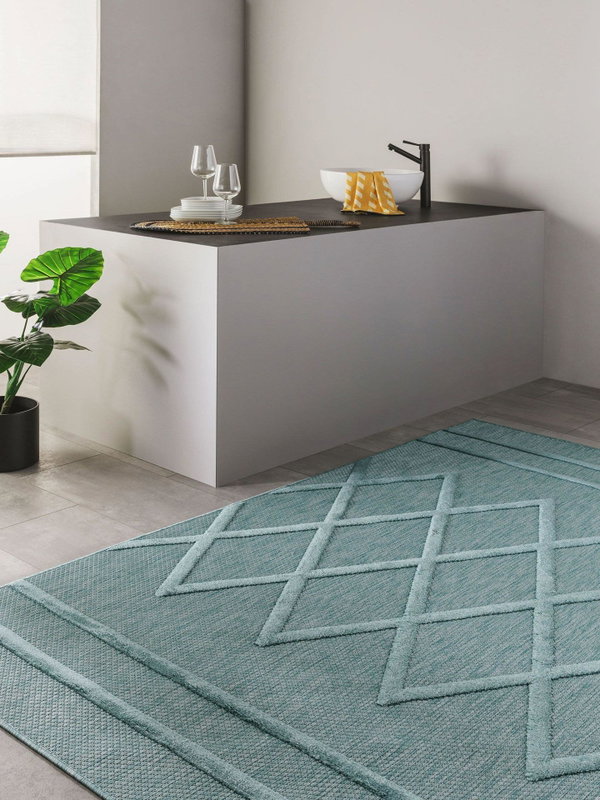 Design In- &amp; Outdoor-Teppich Bonte Türkis
