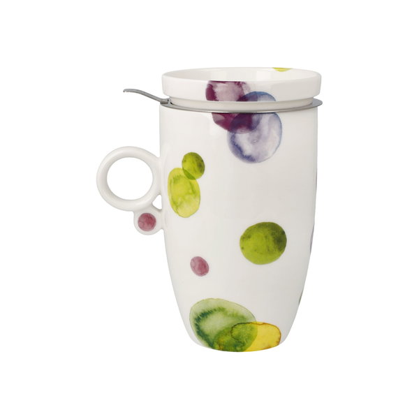 Goebel Teetasse mit Sieb und Deckel 'Colori Mix'