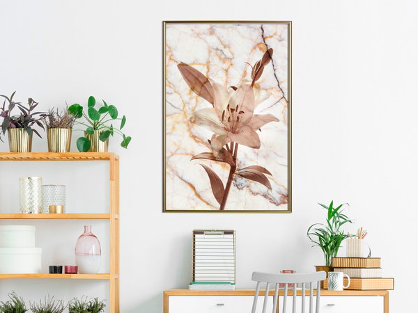 Poster 'Lily on Marble Background'