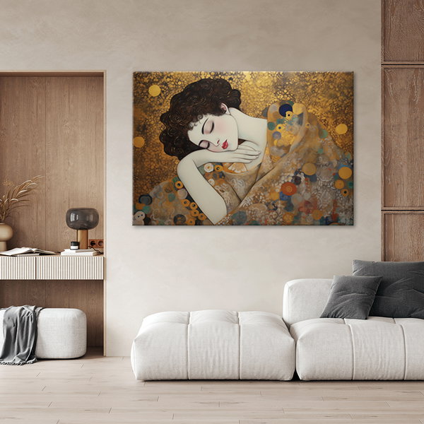 Kunstdruck auf Leinwand 'Klimt - Woman Face 1'