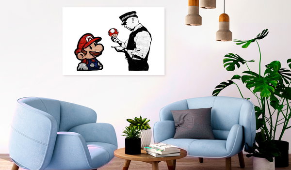 Kunstdruck auf Leinwand 'Banksy: Mushroom Picker Wide'