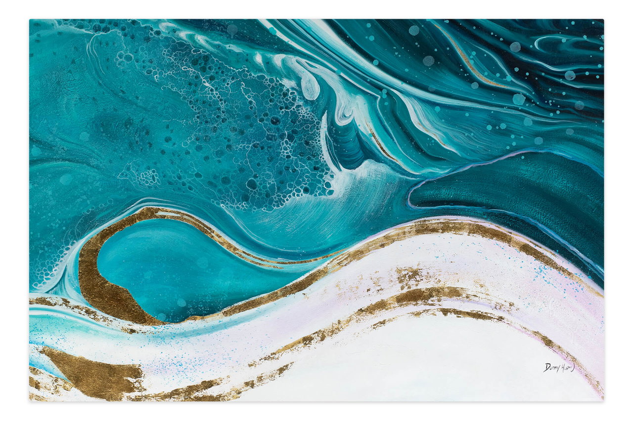 Schilderij 'Silky Waves' | Handgeschilderd unicum 180x120cm komt in de ruimte goed tot zijn recht.