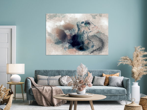 Kunstdruck auf Leinwand 'Thoughtful in Blue'